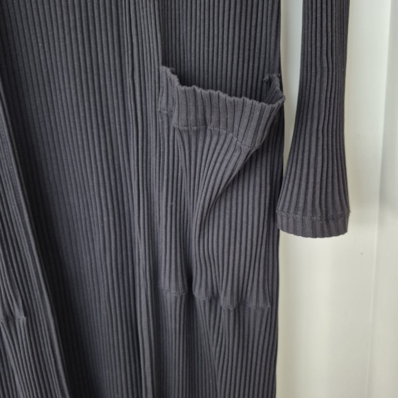 Maje Milan Ribbed Duster Cardigan With Pockets Black - Picture 6 of 10